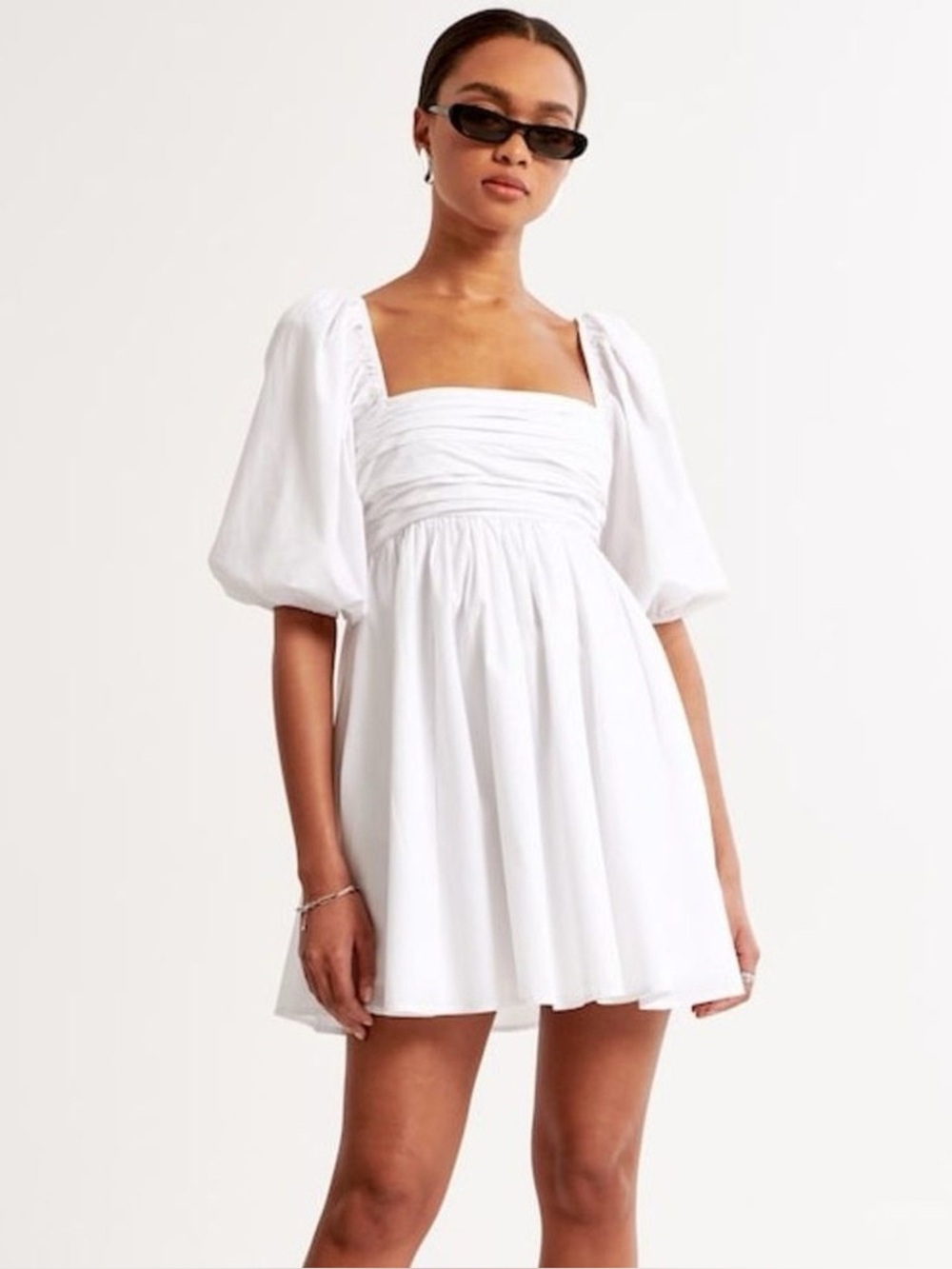 Abercrombie & Fitch Emerson Ruched Puff Sleeve Mini Dress Size XSP